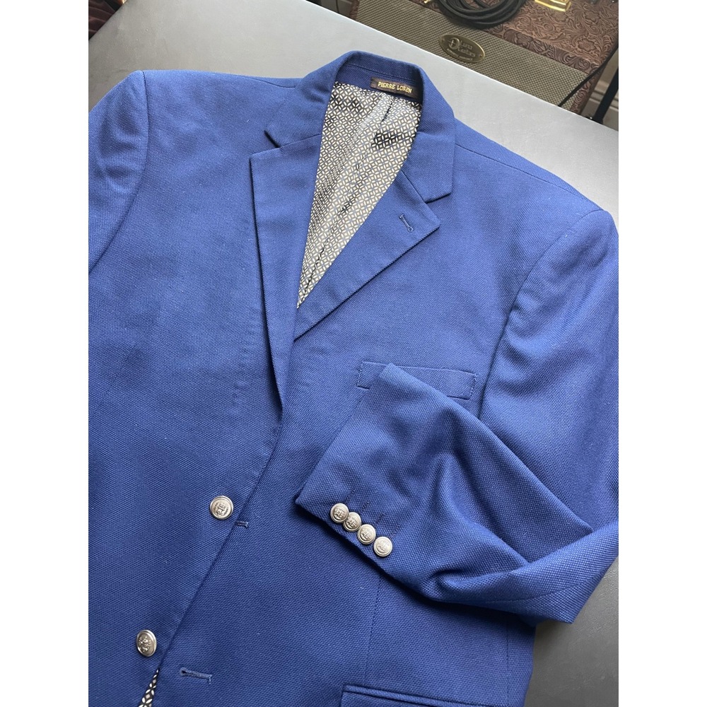 Pierre Loren 42S Cobalt Blue Superior 150s Hightech Poly Fabric Metal Buttons
